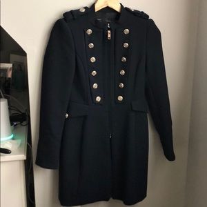 Zara Navy blue coat. Form fitting